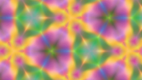Abstract Kaleidoscope Animated Background. Pastel Trippy Colorful Animation. 