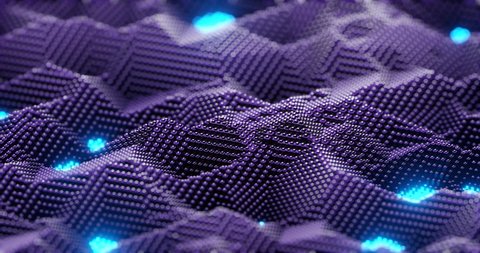 Stylized 3D voxel cubes. wavy purple liquid looping background animation