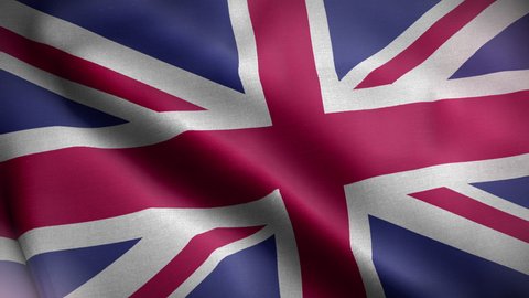 Video of the flag of the United Kingdom waving in the wind of Great Britain and Northern Ireland. British UK Flag Loop Closeup flag