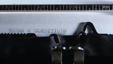 Typing Terms Conditions with an old manual typewriter