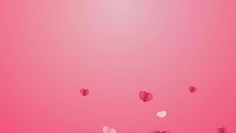 Hearts motion for Valentine's day Greeting love video. 4K Romantic looped animation on for Valentine's day, St. Valentines Day, Mother's day, Wedding anniversary invitation e-card