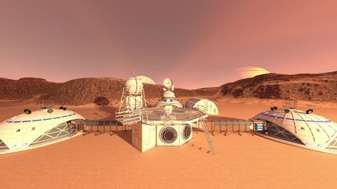 3d Rendering Planetary Exploration Base Elements Stock Footage Video ...