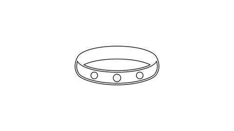 Black line Gold ring icon isolated on white background. 4K Video motion graphic animation.