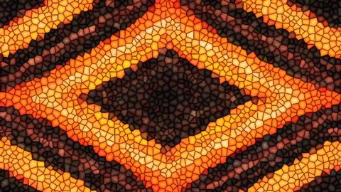 Beautiful colorful geometric abstract orange glass polygonal pattern animation background. Beautiful colorful abstract low poly surface waves. seamless loop 3D animation. 4K