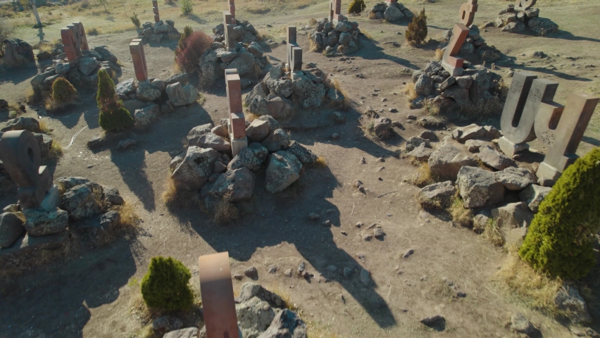 ancient monument armenian alphabet Stock Footage Video (100% Royalty