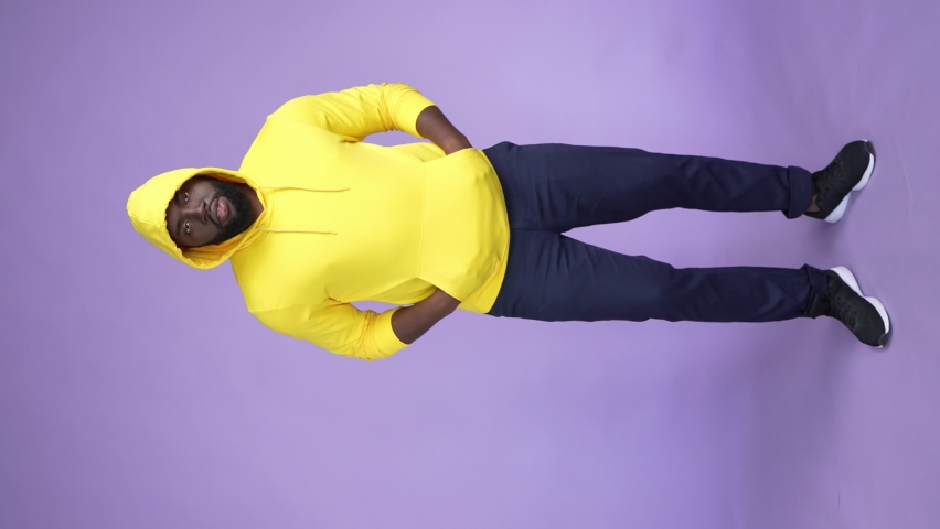 Energetic guy street style dance pop isolated vibrant color background