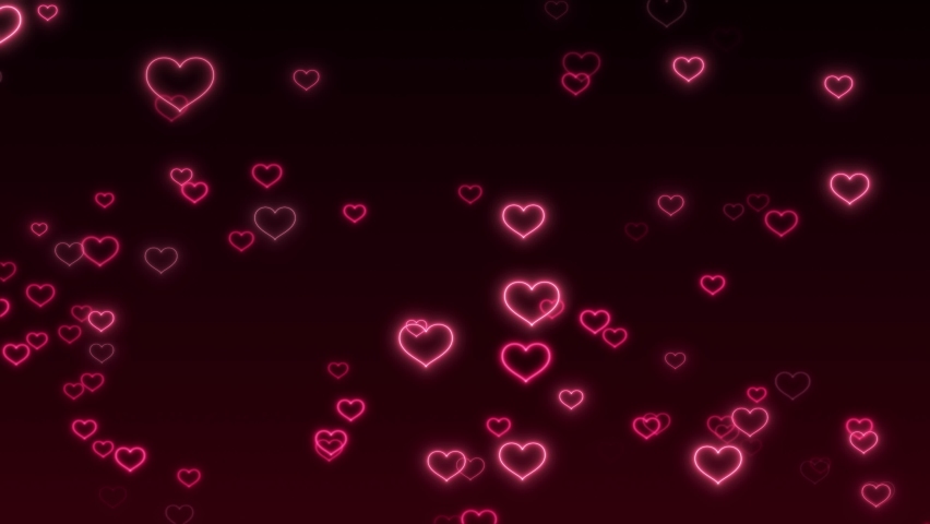 valentines day neon heart background,glowing and shiny red hearts,love and marriage concept,dark background Royalty-Free Stock Footage #1085211725