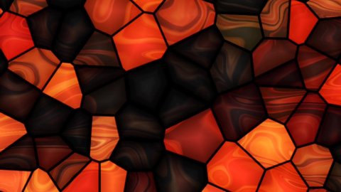 Beautiful colorful abstract red glass polygonal pattern animation background. Beautiful glossy colorful abstract low poly surface wave. seamless loop 3D animation. 4K