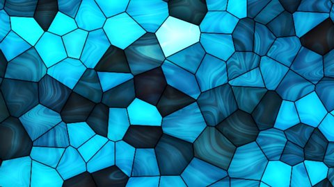 Beautiful colorful abstract light blue glass polygonal pattern animation background. Beautiful glossy colorful abstract low poly surface wave. seamless loop 3D animation. 4K