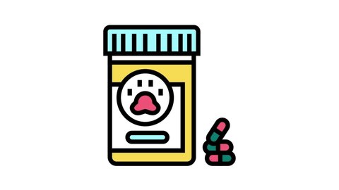sedative medications for pets color icon animation