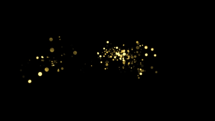 Gold Particles Moving Background. fast energy flying wave line with flash lights. Particle from below. Particle gold dust flickering on black background. Abstract Footage background for text. Royalty-Free Stock Footage #1085229248