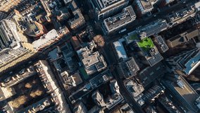 Top Down Overhead, Aerial View Shot of London UK, United Kingdom, Westminster