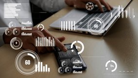 Conceptual business dashboard for financial data analysis . 3D render computer graphic . - Powered by Shutterstock - Get 15% off with code: PIKWIZARD15