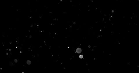  Dynamic Dust Particles Randomly Float In Space. Shimmering Glittering Dust Particles With Bokeh. Slow motion on Black Background.
