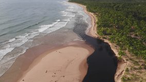 Aerial view of Maraú Beach in Brazil