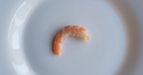 boiled shrimp. shrimp on a white plate