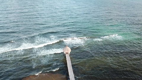 Foamy Waves Splashing At The Shore In Vidanta Riviera Maya, Quintana Roo, Mexico - aerial drone shot