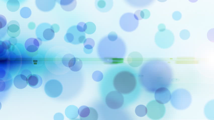 Blue circles flying against white, seamless loop
