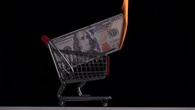 100 in a medical mask. The crisis in the global economy during the COVID-19 pandemic. High quality 4k footage - Powered by Shutterstock - Get 15% off with code: PIKWIZARD15