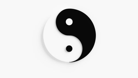 yin yang symbol 3d animation, can be used to represent zen, meditation, tao or balance