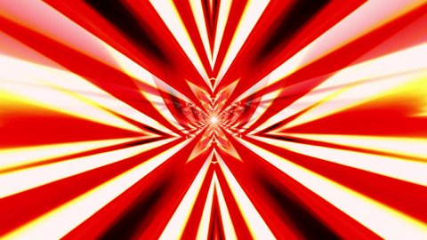 Abstract fantasy hypnotic glowing fire gold dark red light tunnel Abstract background for VJ disco music. 4K 3D seamless loop psychedelic kaleidoscope 
