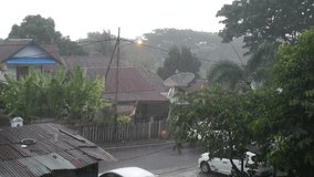 Ternate, North Maluku  Indonesia - October 22nd 2021: This is the video of Ternate city on a rainy day.