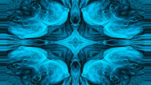 Unique colorful fractal kaleidoscope light blue marble pattern movement background. Beautiful unique fractal abstract kaleidoscope pattern motion animation. 4k resolution