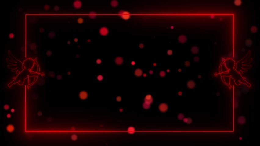 Red Neon Cupid shotting Frame animation and free space for your text Royalty-Free Stock Footage #1085287547