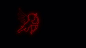 Shooting Cupid Neon Red, Valentines day animation  with alpha channel - Powered by Shutterstock - Get 15% off with code: PIKWIZARD15