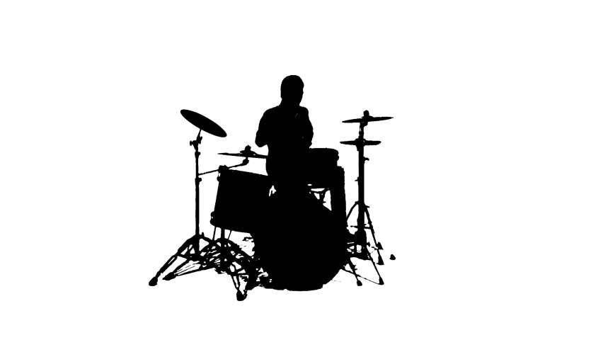 silhouette of a playing musician on a white background Royalty-Free Stock Footage #1085296121
