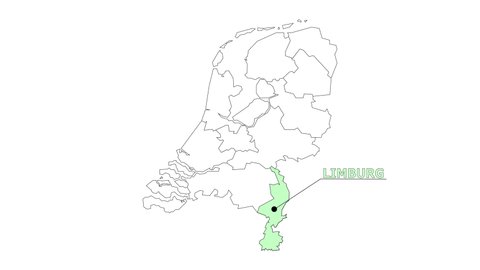 Limburg 4K Video render of The Netherlands districts tag