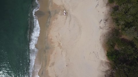 Aerial of empty Playa Malpaso in Nayarit, Mexico