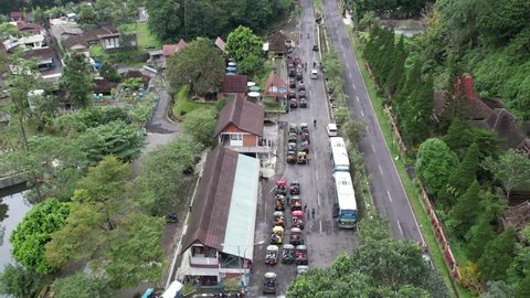 Yogyakarta Indonesia January 14, 2022 : Tlogo Putri forest Jeep of Merapi Lava Tour adventure