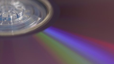 DVD surface extreme close up stock footage