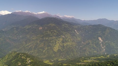 Pelling in India in the state of Sikkim seen from the sky