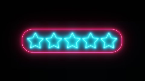 Positive Rating Or Good Reputation Concept. Nice Blue Framed Stars Five Ranking, High Grade