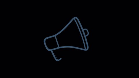 Animated megaphone icon designed in flat icon style, business or finance concept icon.
