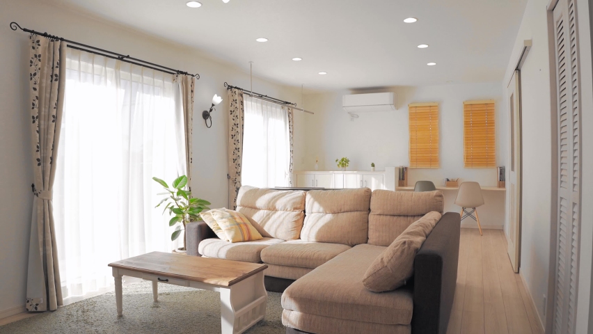 Large living room with sofa