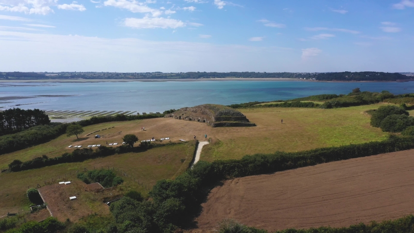 aerial view of the cairn of barnenez