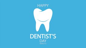 Happy dentist day 6 march logo, art video illustration.