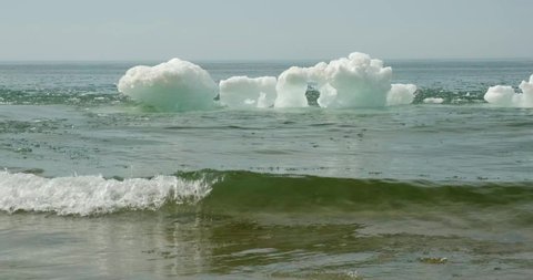 Melting ice in the sea