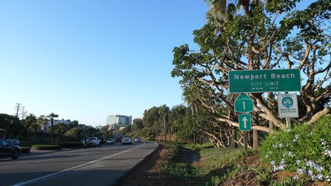 Newport Beach California Public Welcome Sign