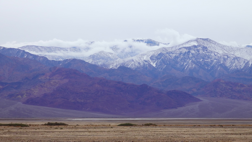 Sierra Nevada Mountains in the Snow at Death Valley National Park
