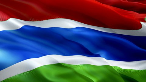 Gambia flag. 3d Gambian flag waving video. Sign of Gambia seamless loop animation. Gambian flag HD resolution Background. Gambia flag Closeup 1080p HD video for Independence Day,Victory day
