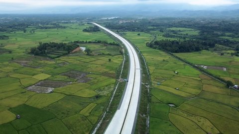 Aerial view of Sigli Banda Aceh (Sibanceh) Toll Road, Aceh, Indonesia.