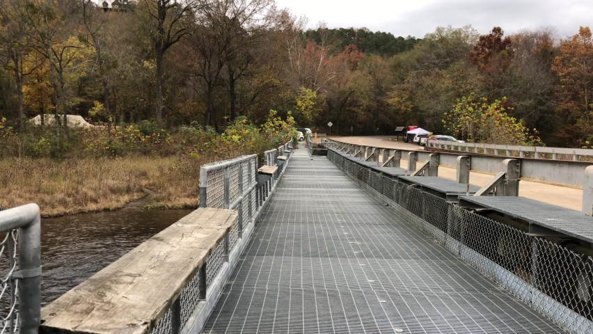 Bridge in Mountain Fork River, Beavers Bend State Park, Oklahoma.