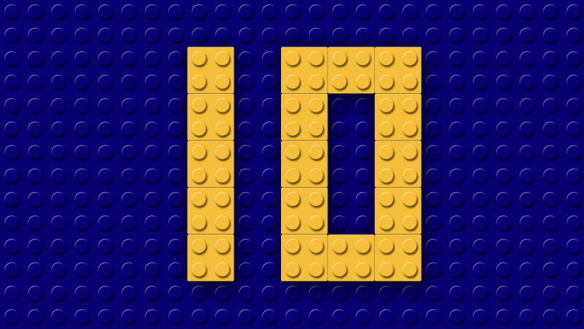 Lego-style countdown from 10 to 0. Royalty-Free Stock Footage #1085434316