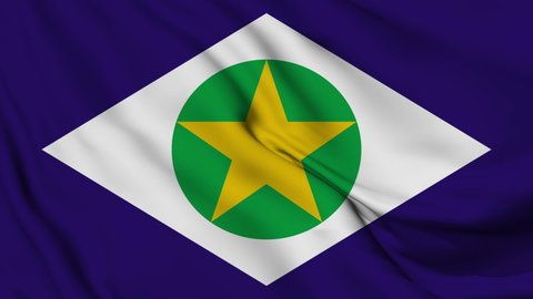 Flag of Mato Grosso. Flags of the states of brazil in high 4K resolution	