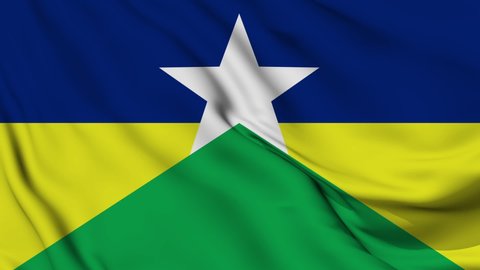 Flag of Rondônia. Flags of the states of brazil in high 4K resolution	