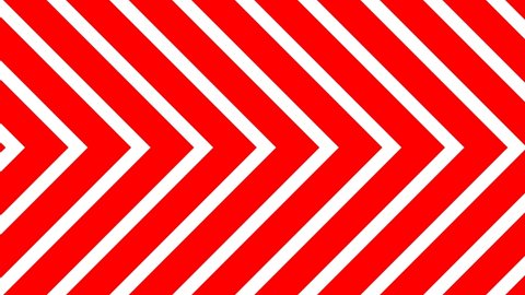 visual background. seamless moving background. background video with a pattern of lines moving sideways and forming arrows or triangles consisting of solid red and white.
